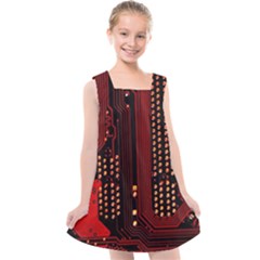 Technology Computer Circuit Kids  Cross Back Dress by Sarkoni