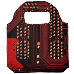 Technology Computer Circuit Foldable Grocery Recycle Bag by Sarkoni