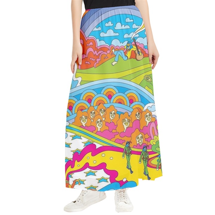 Vintage 1960s Psychedelic Maxi Chiffon Skirt