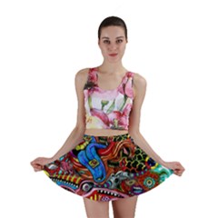 Psychedelic Trippy Hippie  Weird Art Mini Skirt by Sarkoni