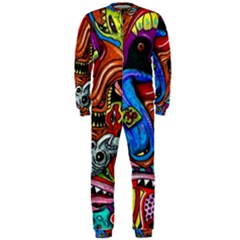 Psychedelic Trippy Hippie  Weird Art Onepiece Jumpsuit (men) by Sarkoni