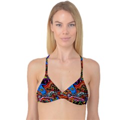 Psychedelic Trippy Hippie  Weird Art Reversible Tri Bikini Top by Sarkoni