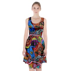 Psychedelic Trippy Hippie  Weird Art Racerback Midi Dress by Sarkoni