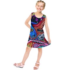 Psychedelic Trippy Hippie  Weird Art Kids  Tunic Dress by Sarkoni