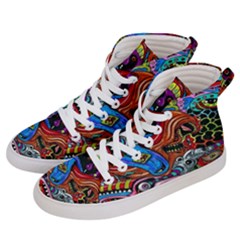 Psychedelic Trippy Hippie  Weird Art Women s Hi-top Skate Sneakers by Sarkoni