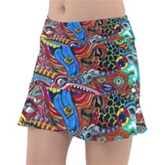 Psychedelic Trippy Hippie  Weird Art Classic Tennis Skirt by Sarkoni