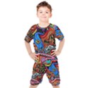 Psychedelic Trippy Hippie  Weird Art Kids  T-Shirt and Shorts Set View1