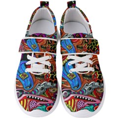 Psychedelic Trippy Hippie  Weird Art Men s Velcro Strap Shoes by Sarkoni