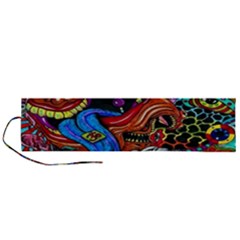 Psychedelic Trippy Hippie  Weird Art Roll Up Canvas Pencil Holder (l) by Sarkoni