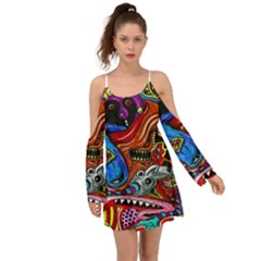 Psychedelic Trippy Hippie  Weird Art Boho Dress by Sarkoni