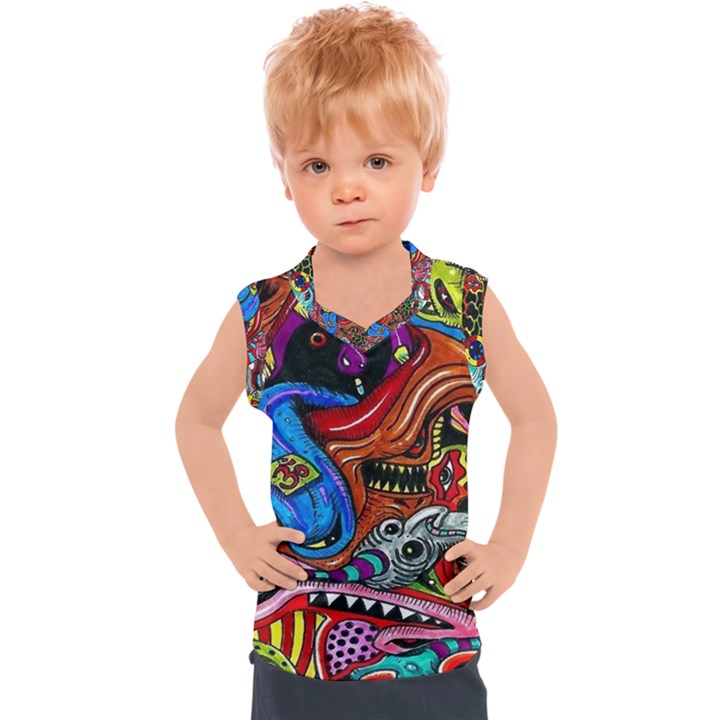 Psychedelic Trippy Hippie  Weird Art Kids  Sport Tank Top