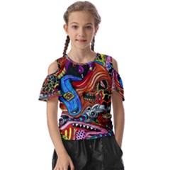 Psychedelic Trippy Hippie  Weird Art Kids  Butterfly Cutout T-shirt by Sarkoni