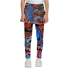 Psychedelic Trippy Hippie  Weird Art Kids  Skirted Pants by Sarkoni