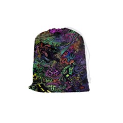 Trippy Dark Psychedelic Drawstring Pouch (medium) by Sarkoni