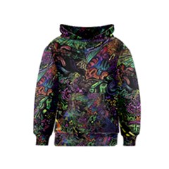 Trippy Dark Psychedelic Kids  Pullover Hoodie by Sarkoni