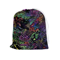 Trippy Dark Psychedelic Drawstring Pouch (xl) by Sarkoni