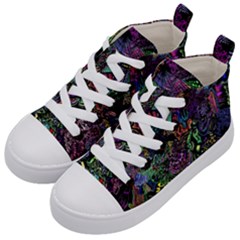 Trippy Dark Psychedelic Kids  Mid-top Canvas Sneakers by Sarkoni