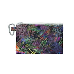 Trippy Dark Psychedelic Canvas Cosmetic Bag (small) by Sarkoni