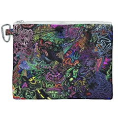 Trippy Dark Psychedelic Canvas Cosmetic Bag (xxl) by Sarkoni