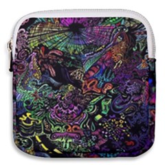 Trippy Dark Psychedelic Mini Square Pouch by Sarkoni