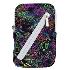 Trippy Dark Psychedelic Belt Pouch Bag (large) by Sarkoni