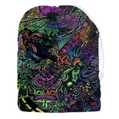 Trippy Dark Psychedelic Drawstring Pouch (3xl) by Sarkoni