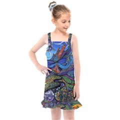 Psychedelic Landscape Kids  Overall Dress by Sarkoni