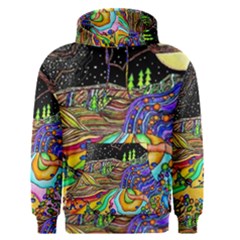 Nature Moon Psychedelic Painting Men s Core Hoodie by Sarkoni