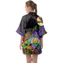 Nature Moon Psychedelic Painting Half Sleeve Satin Kimono  View2