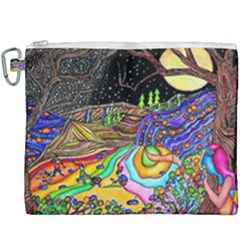 Nature Moon Psychedelic Painting Canvas Cosmetic Bag (xxxl) by Sarkoni