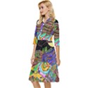 Nature Moon Psychedelic Painting Classy Knee Length Dress View3