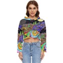 Nature Moon Psychedelic Painting Women s Lightweight Cropped Hoodie View1