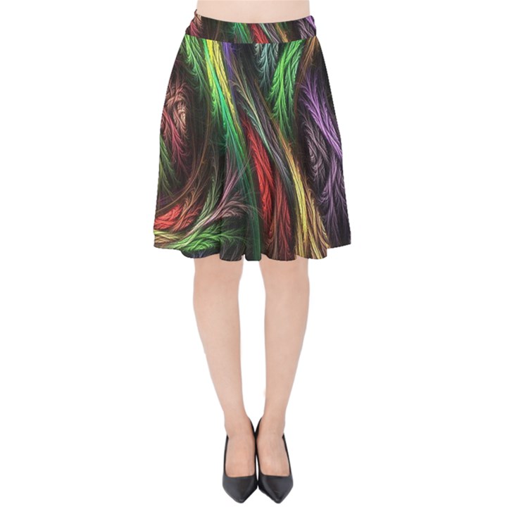 Abstract Psychedelic Velvet High Waist Skirt