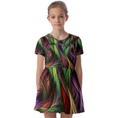 Abstract Psychedelic Kids  Short Sleeve Pinafore Style Dress by Sarkoni