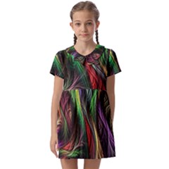 Abstract Psychedelic Kids  Asymmetric Collar Dress by Sarkoni