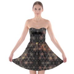 Abstract Psychedelic Geometry Andy Gilmore Sacred Strapless Bra Top Dress by Sarkoni