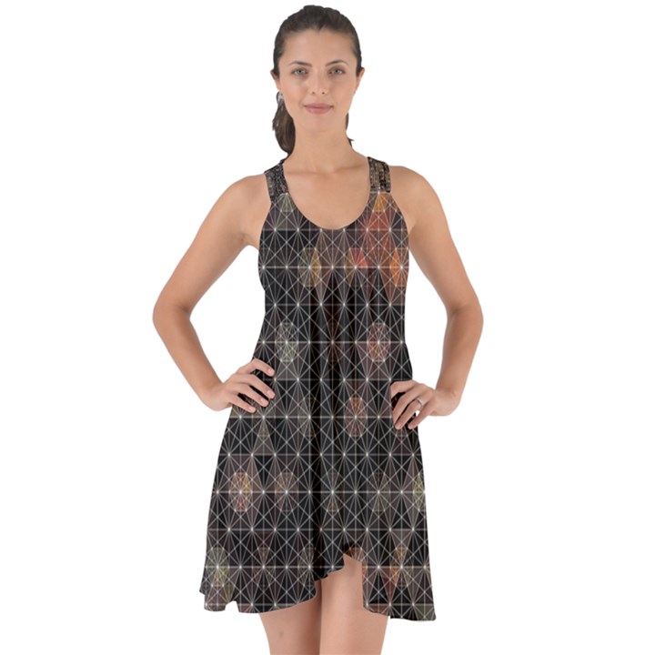 Abstract Psychedelic Geometry Andy Gilmore Sacred Show Some Back Chiffon Dress