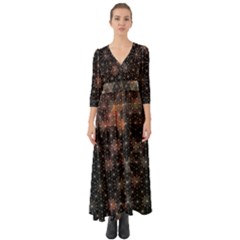 Abstract Psychedelic Geometry Andy Gilmore Sacred Button Up Boho Maxi Dress by Sarkoni