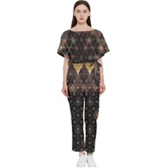 Abstract Psychedelic Geometry Andy Gilmore Sacred Batwing Lightweight Chiffon Jumpsuit by Sarkoni