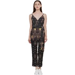 Abstract Psychedelic Geometry Andy Gilmore Sacred V-neck Camisole Jumpsuit by Sarkoni