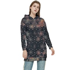 Abstract Psychedelic Geometry Andy Gilmore Sacred Women s Long Oversized Pullover Hoodie by Sarkoni