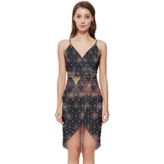 Abstract Psychedelic Geometry Andy Gilmore Sacred Wrap Frill Dress by Sarkoni