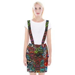 Somewhere Near Oblivion Nightmares Acid Colors Psychedelic Braces Suspender Skirt by Sarkoni