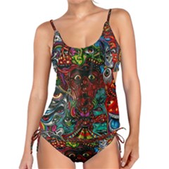 Somewhere Near Oblivion Nightmares Acid Colors Psychedelic Tankini Set by Sarkoni