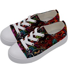 Somewhere Near Oblivion Nightmares Acid Colors Psychedelic Kids  Low Top Canvas Sneakers by Sarkoni