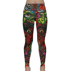 Somewhere Near Oblivion Nightmares Acid Colors Psychedelic Lightweight Velour Classic Yoga Leggings by Sarkoni