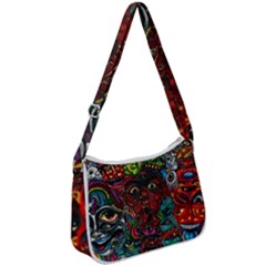 Somewhere Near Oblivion Nightmares Acid Colors Psychedelic Zip Up Shoulder Bag by Sarkoni