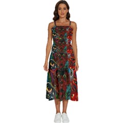 Somewhere Near Oblivion Nightmares Acid Colors Psychedelic Sleeveless Shoulder Straps Boho Dress by Sarkoni