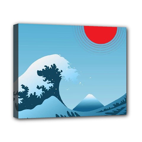 Minimalism Great Wave Off Kanagawa Canvas 10  X 8  (stretched)