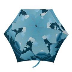 Minimalism Great Wave Off Kanagawa Mini Folding Umbrellas by Sarkoni